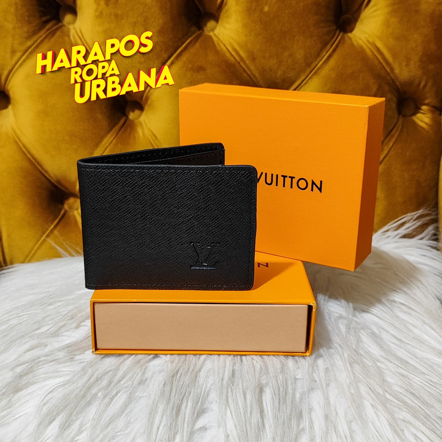 Billetera Premium Louis Vuitton Texturizada negra