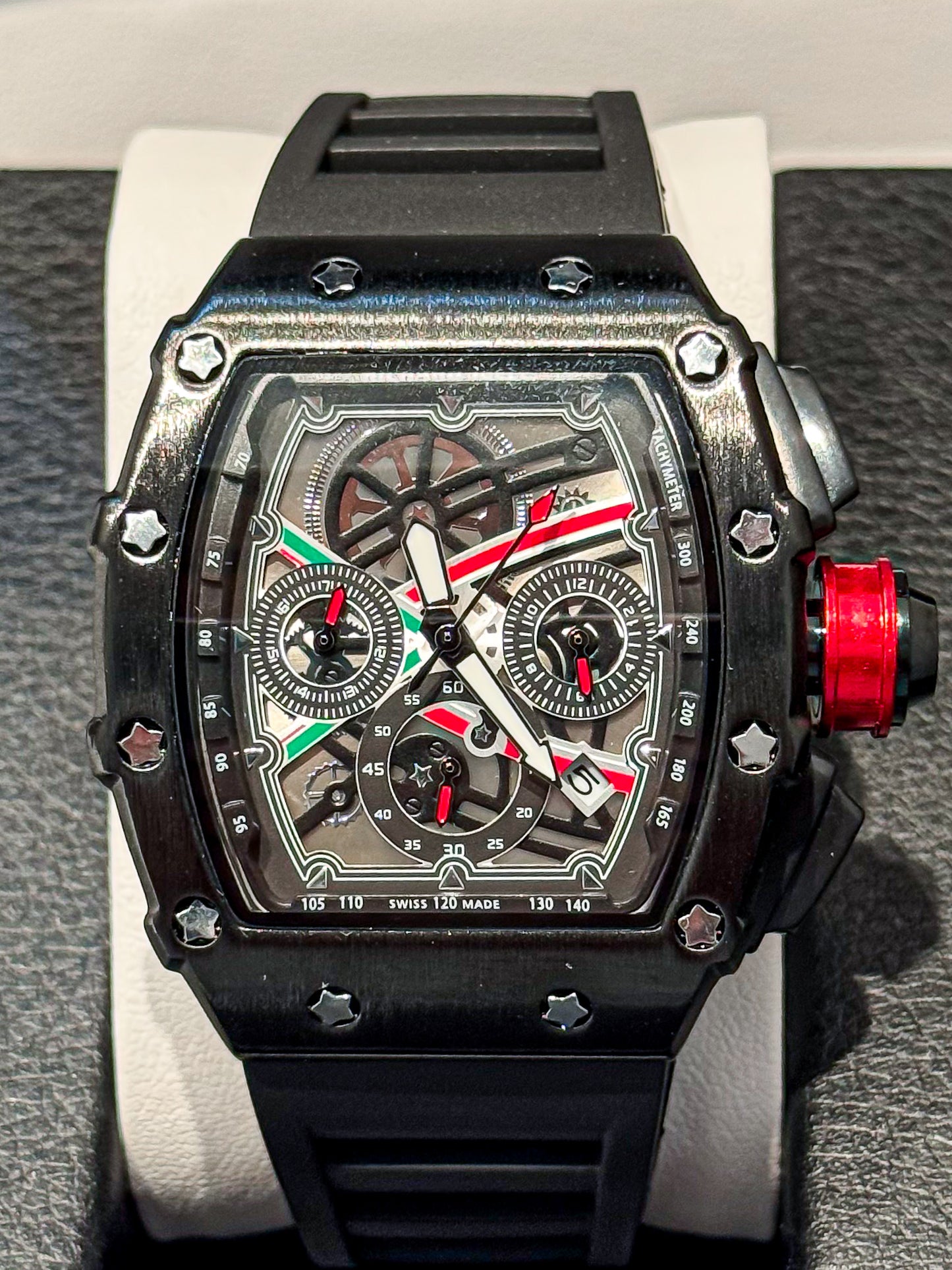 Reloj Richard Mille Caja Metallica negra Modelo RACER 2026 manilla negra