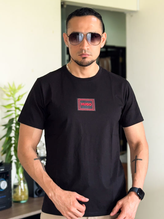 Polera Premium HUGO BOSS logo peque, color Negro