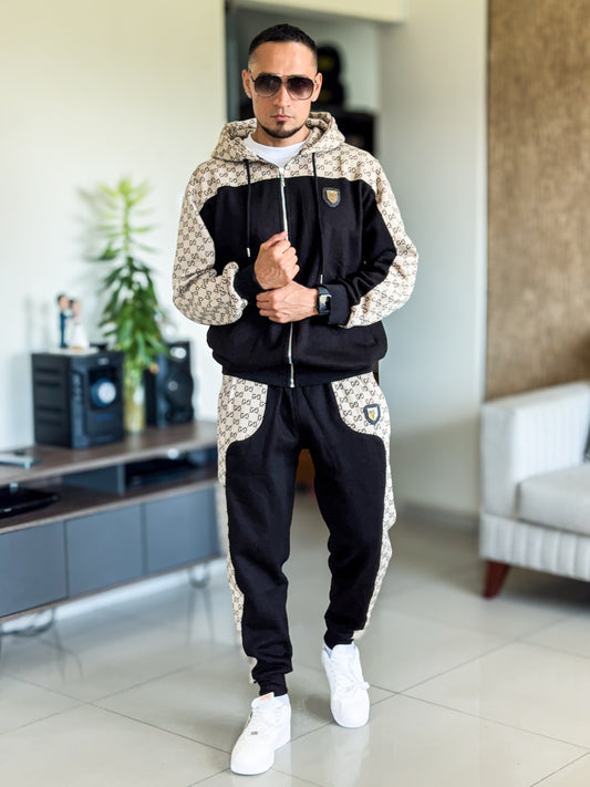 Conjunto deportivo GUCCI Chaqueta abierta combinada cafe y negra 5G
