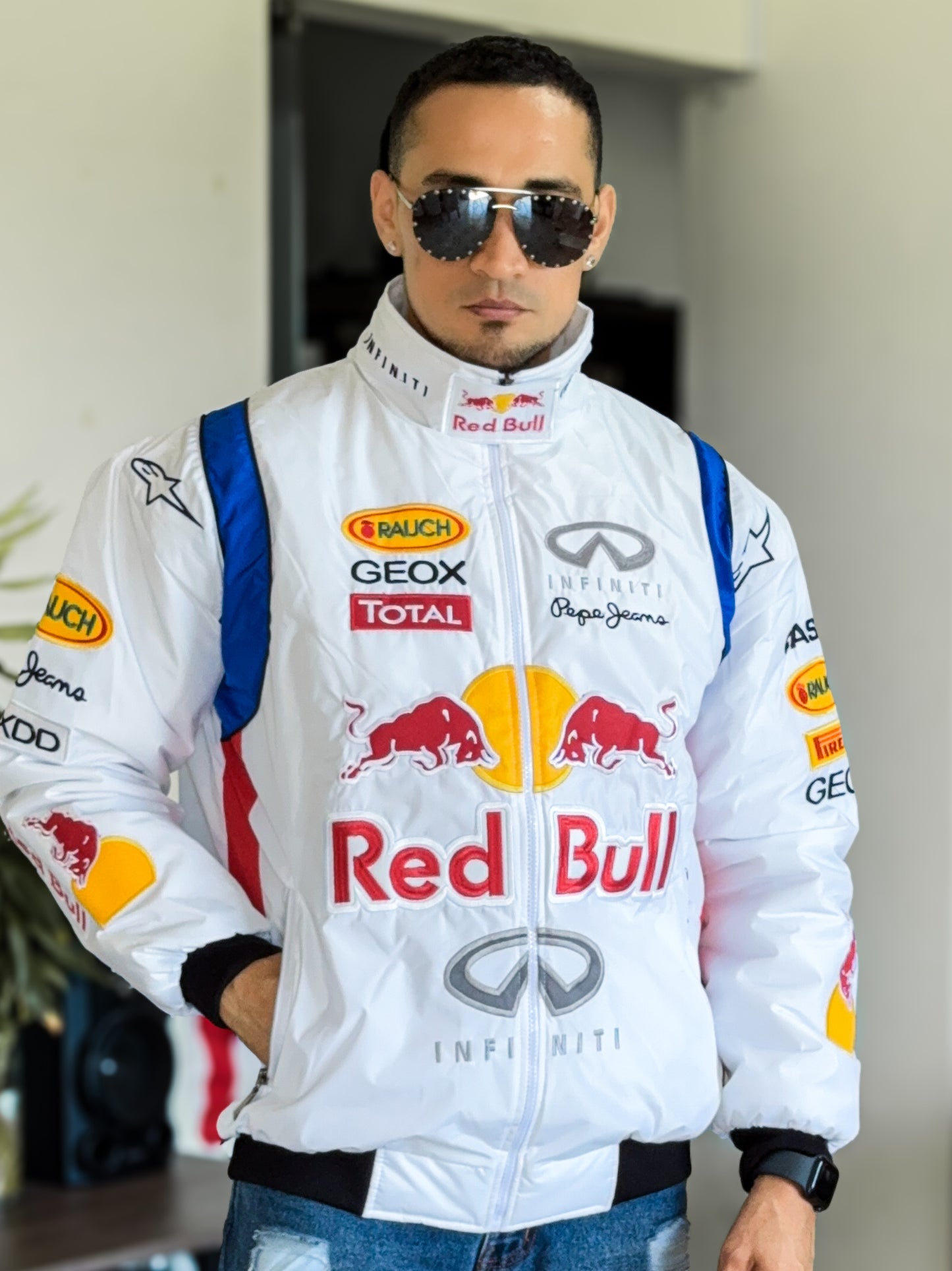 Chaqueta de competicion Formula 1 Escuderia Redbull Blanca