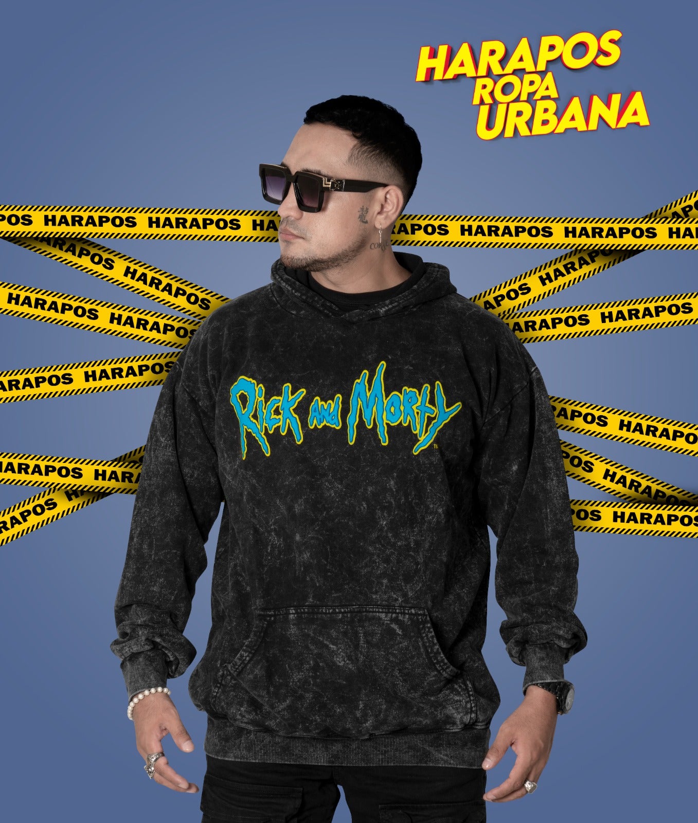 Canguro Rose London oversize rick and morty negro taidai