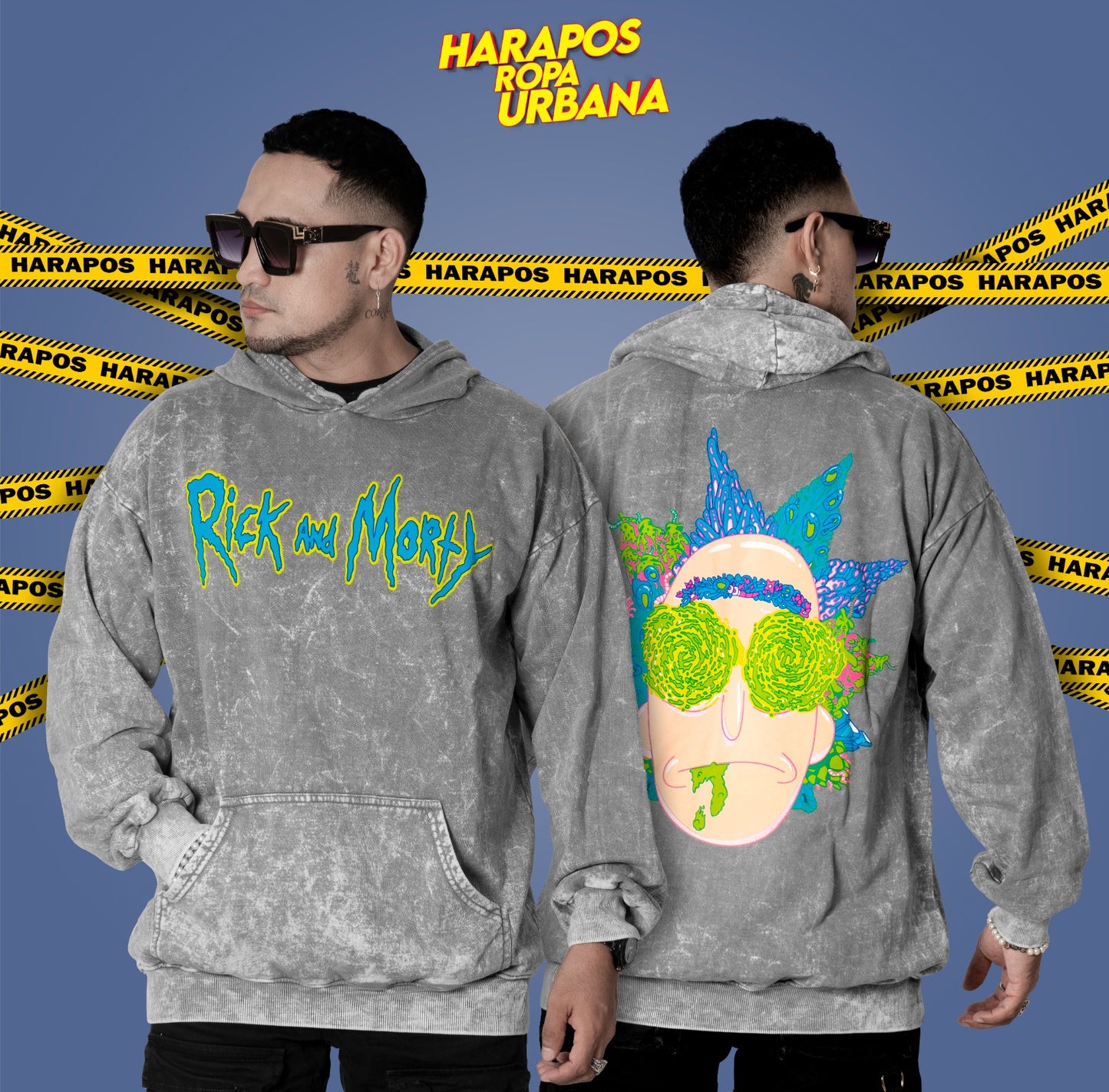 Canguro Rose London oversize rick and morty plomo taidai