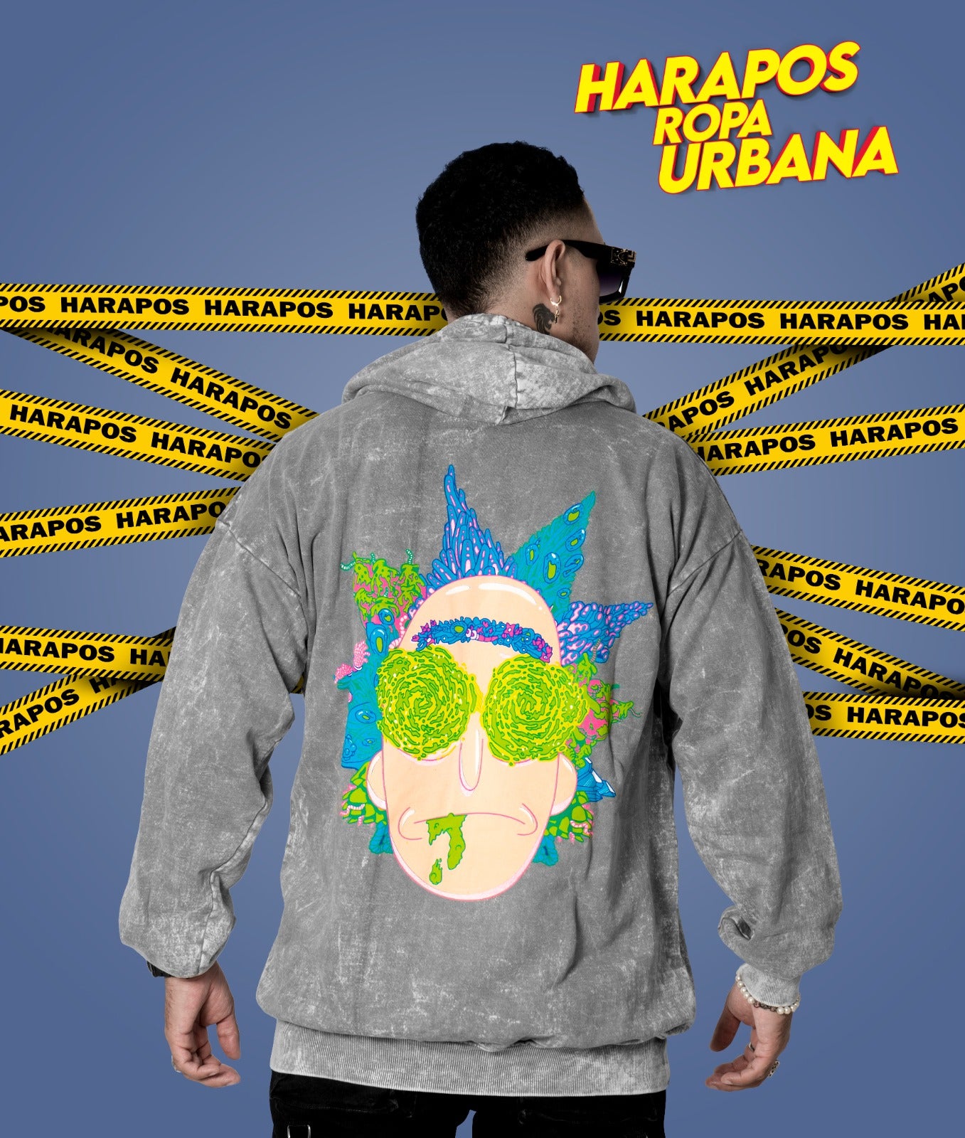 Canguro Rose London oversize rick and morty plomo taidai