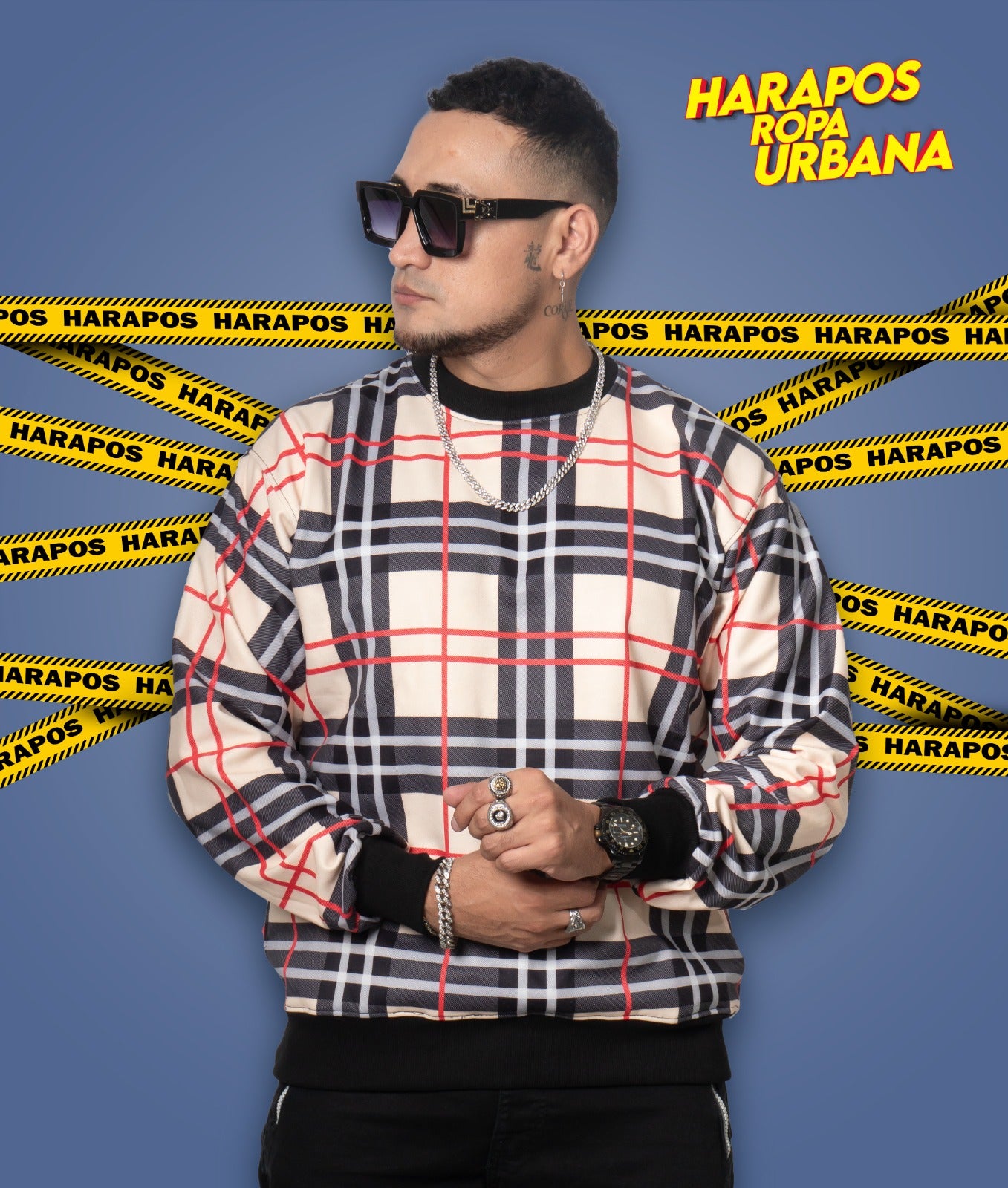 Chompa frizada burberry con lineas