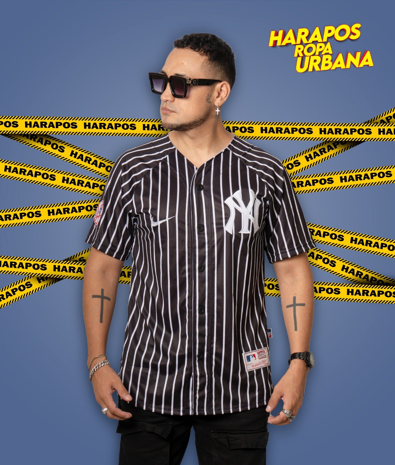 Jersey Nike New York negra a rayas