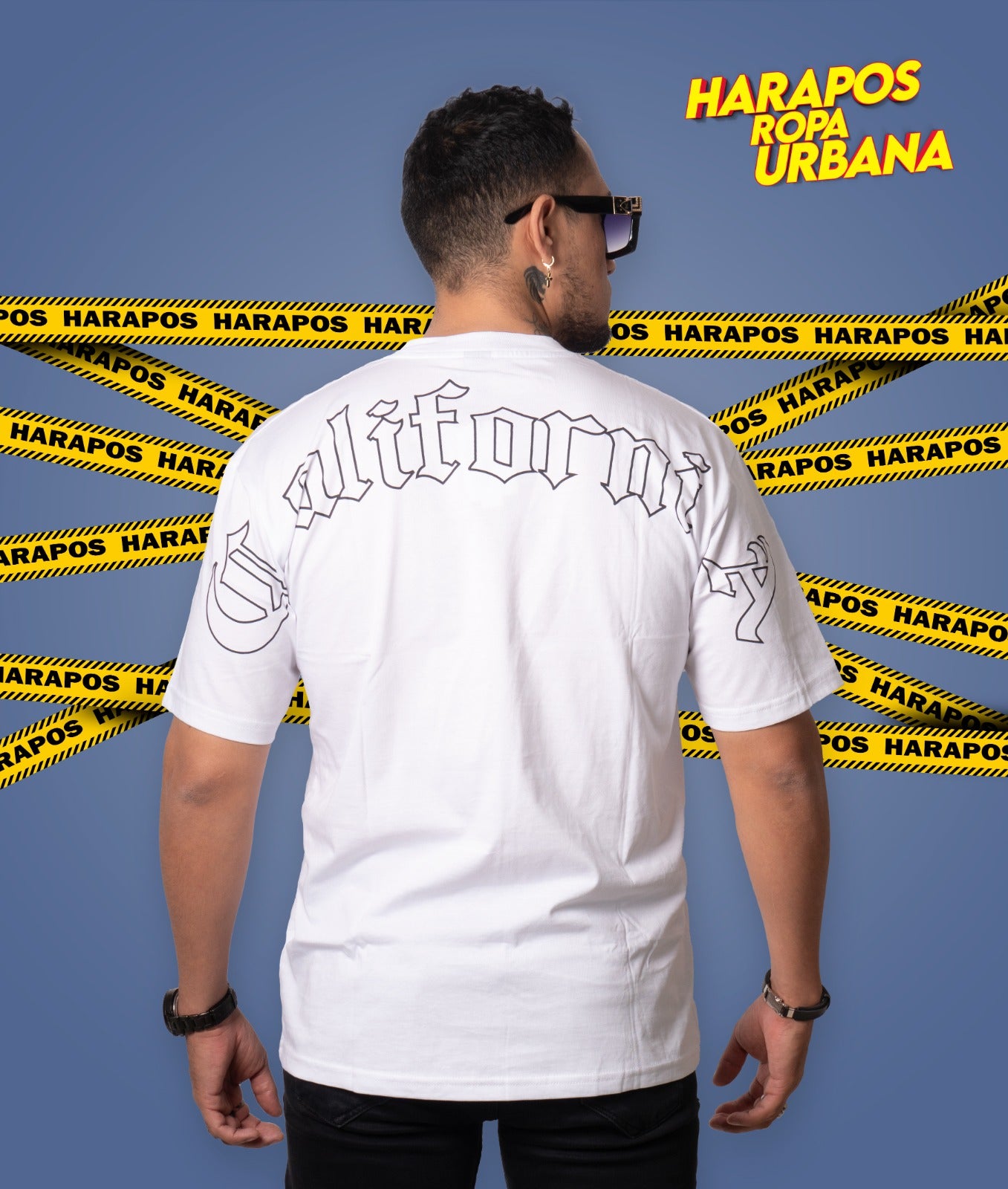 Polera roman oversize california blanca