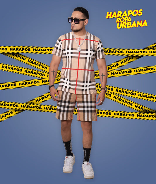 Conjunto de verano burberry franja short + polera