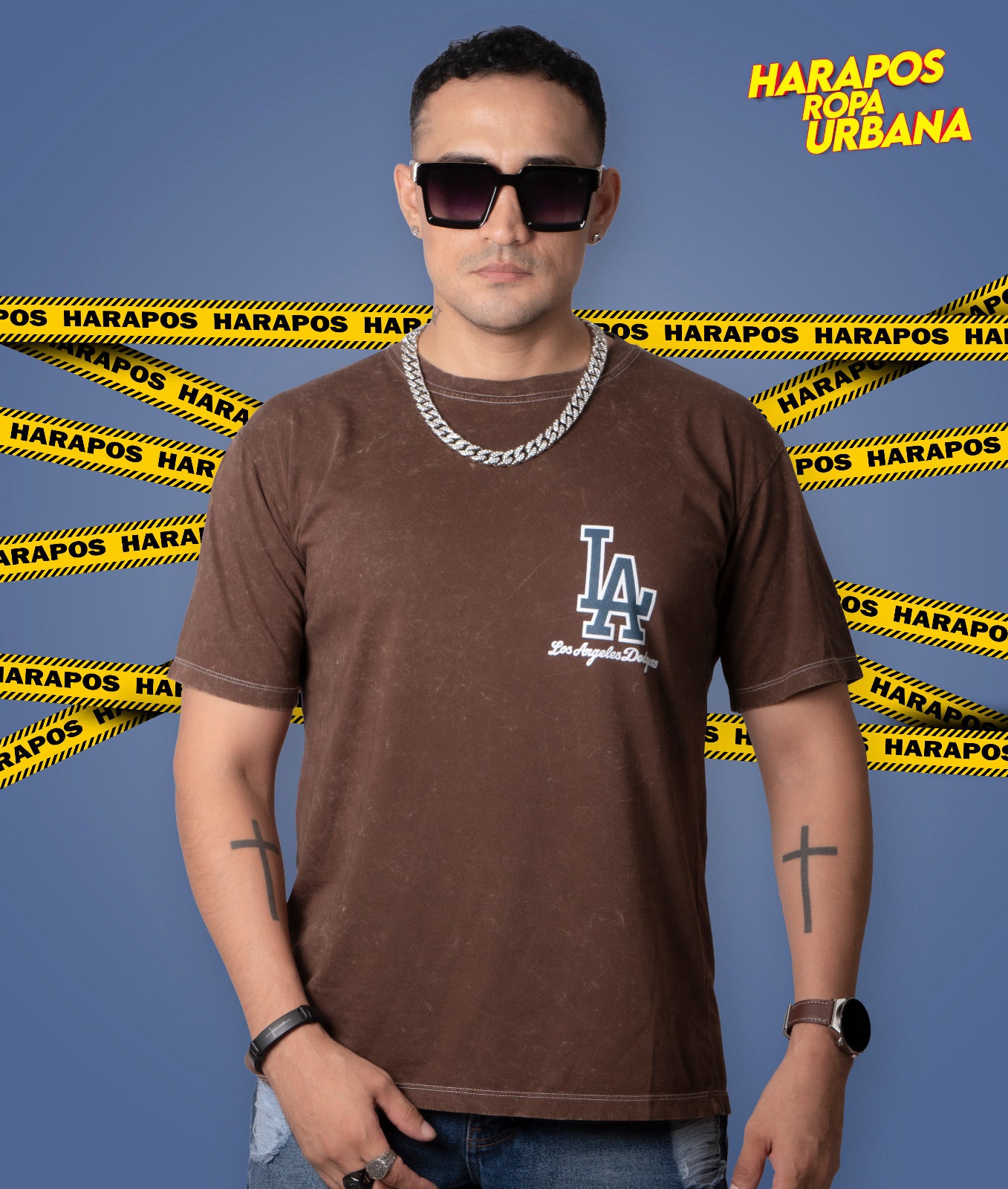 Polera los angeles cafe prelavado