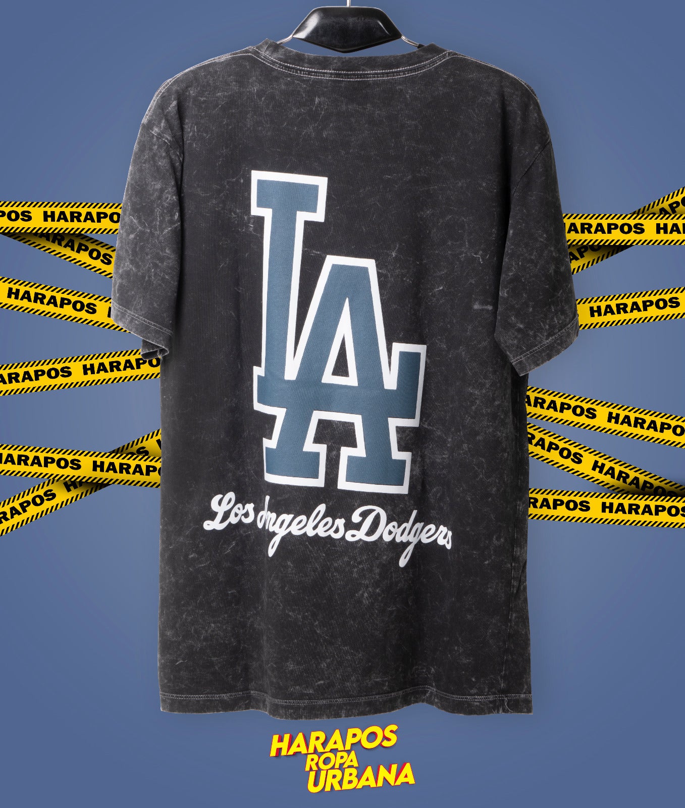 Polera los angeles negro prelavado