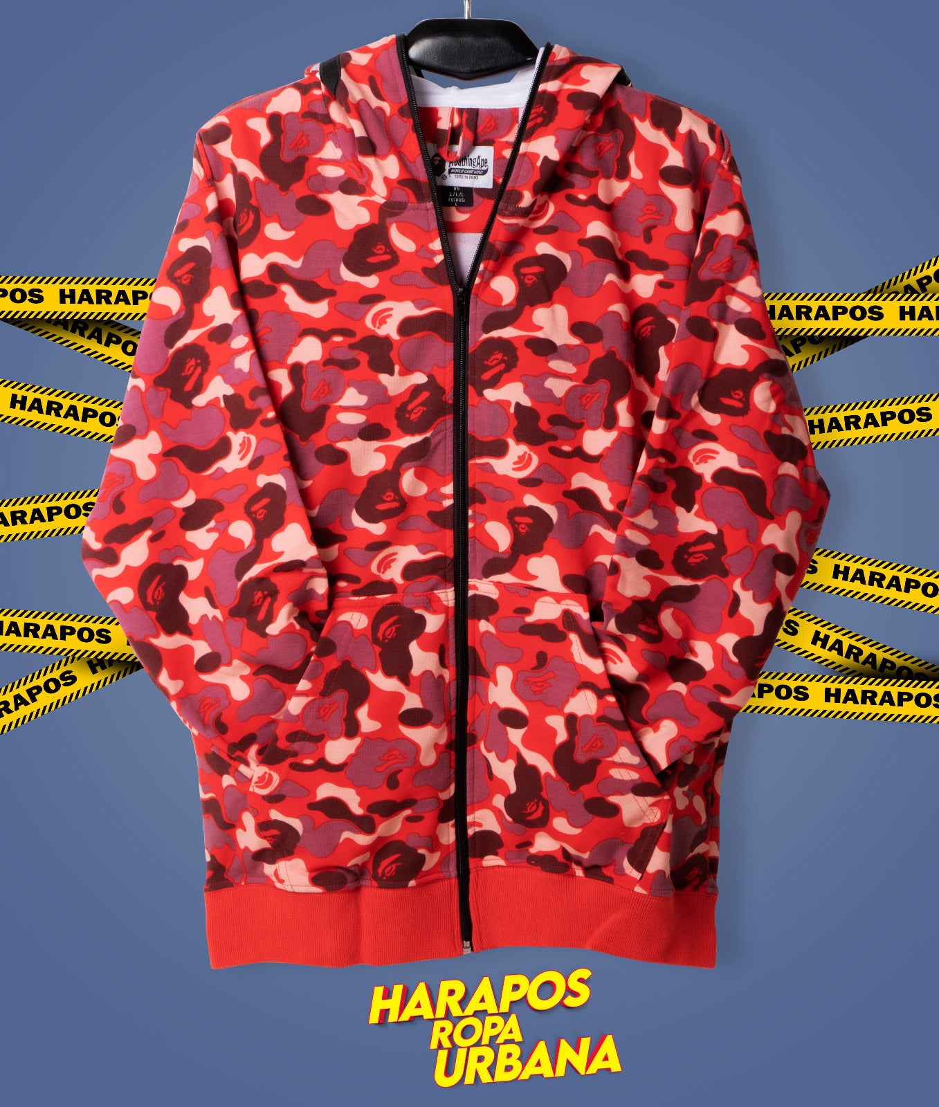 Canguro bape camuflado rojo