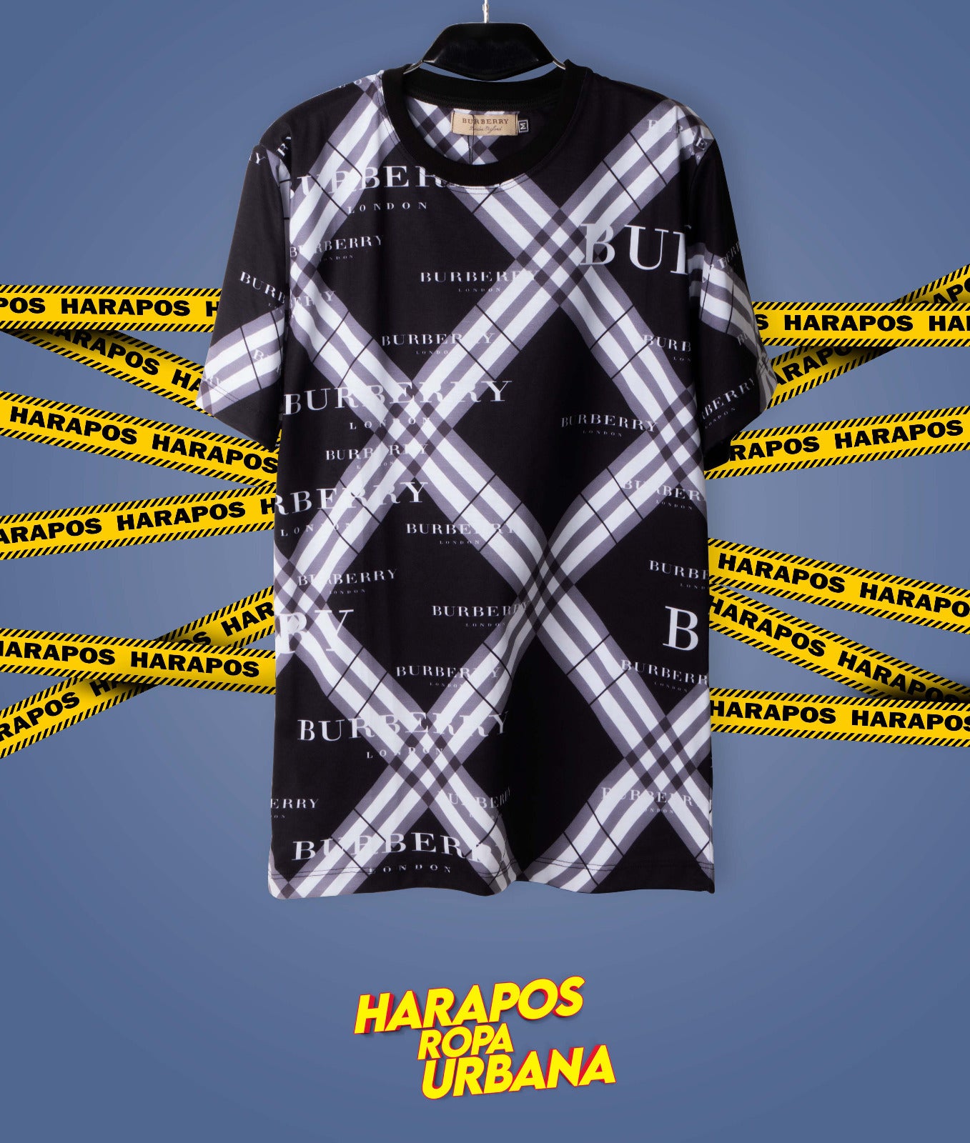 Conjunto de verano sublimado burberry negro short + polera