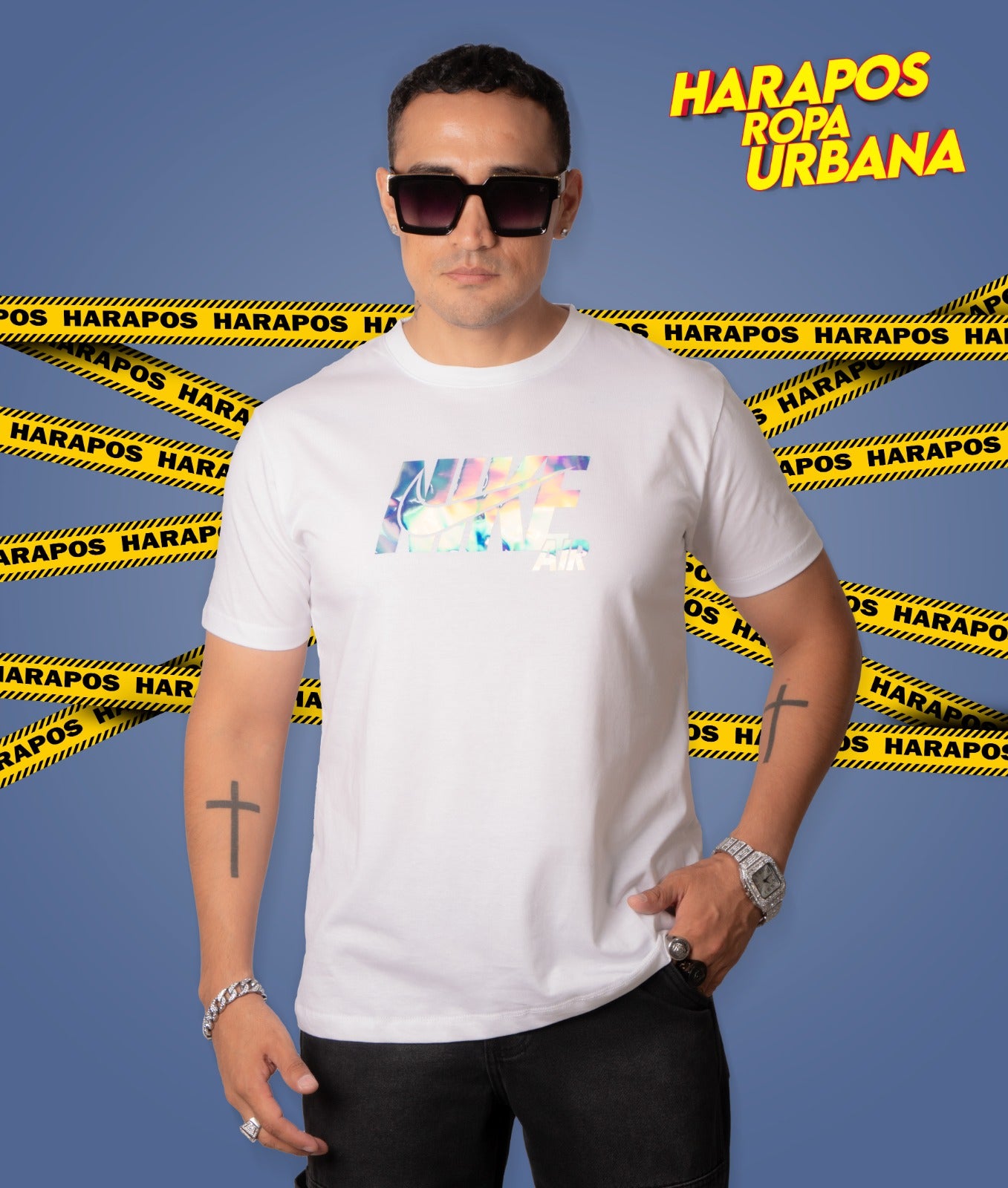 Polera nike blanca holografica