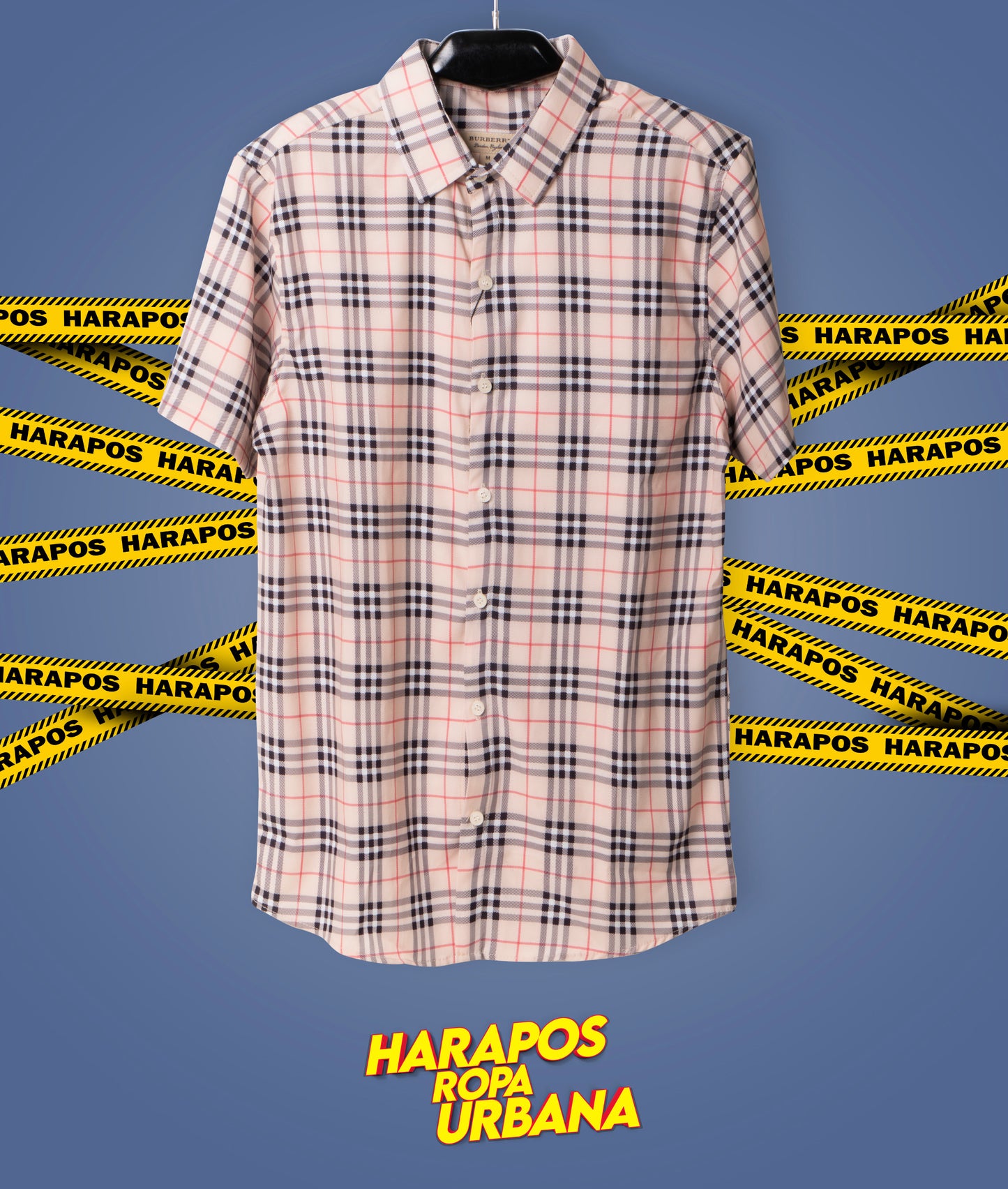 Camisa burberry franjas y cuadros