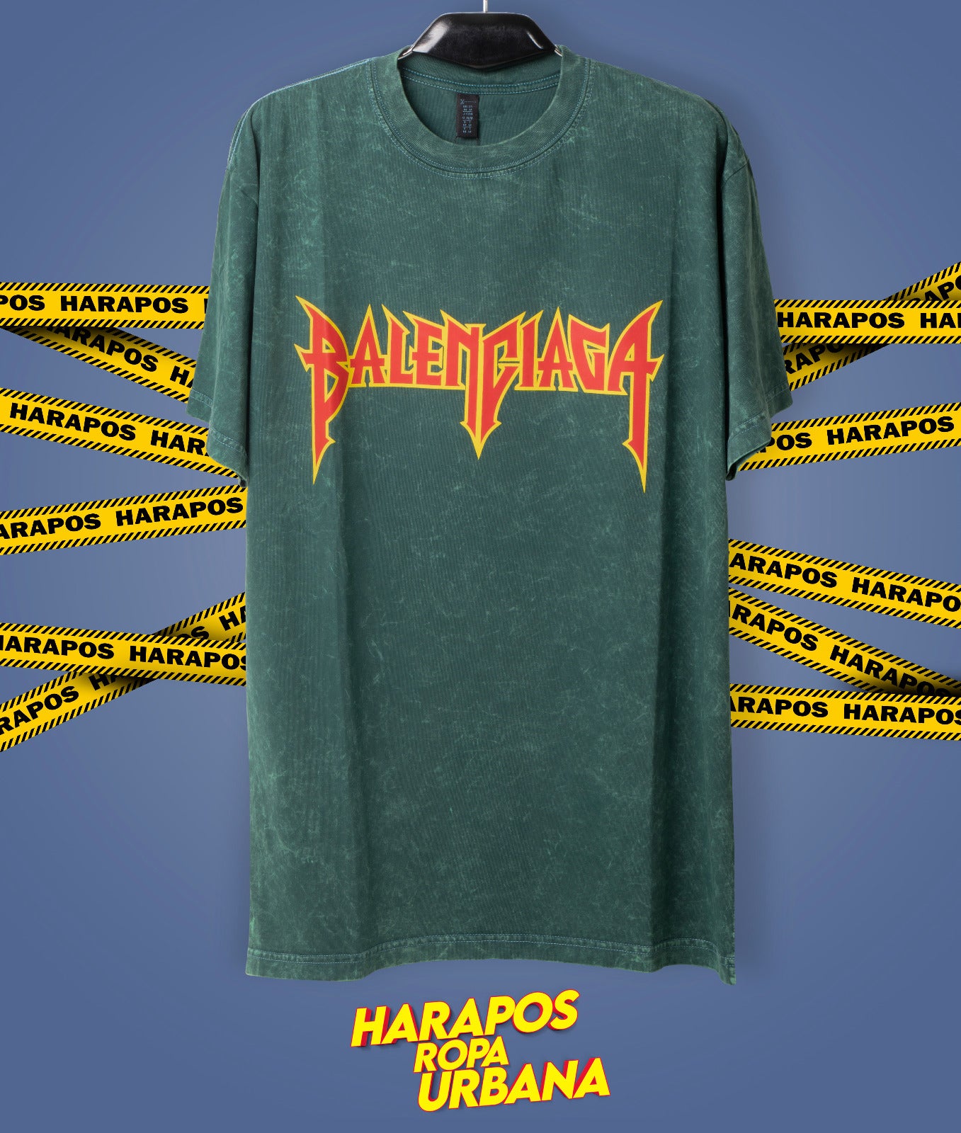 Polera balenciaga oversize prelavada verde