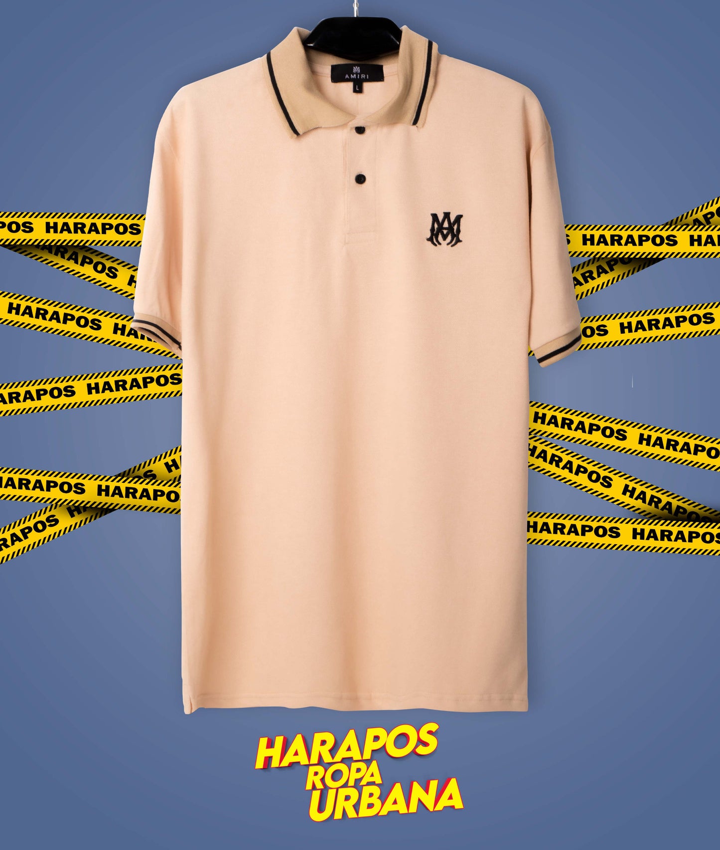 Polera amiri con cuello crema