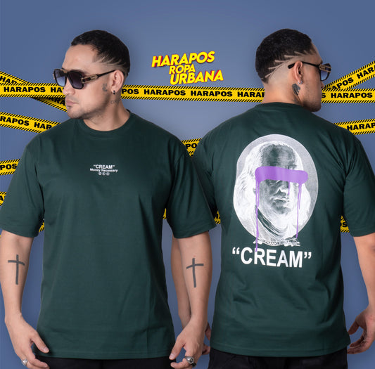 Polera oversize cream verde