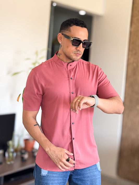 Camisa basica palo de rosa entera