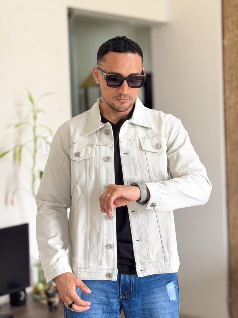 Chaqueta jean essentials basico blanco