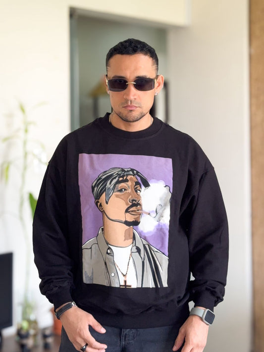 Sudadera Zara Tupac negro