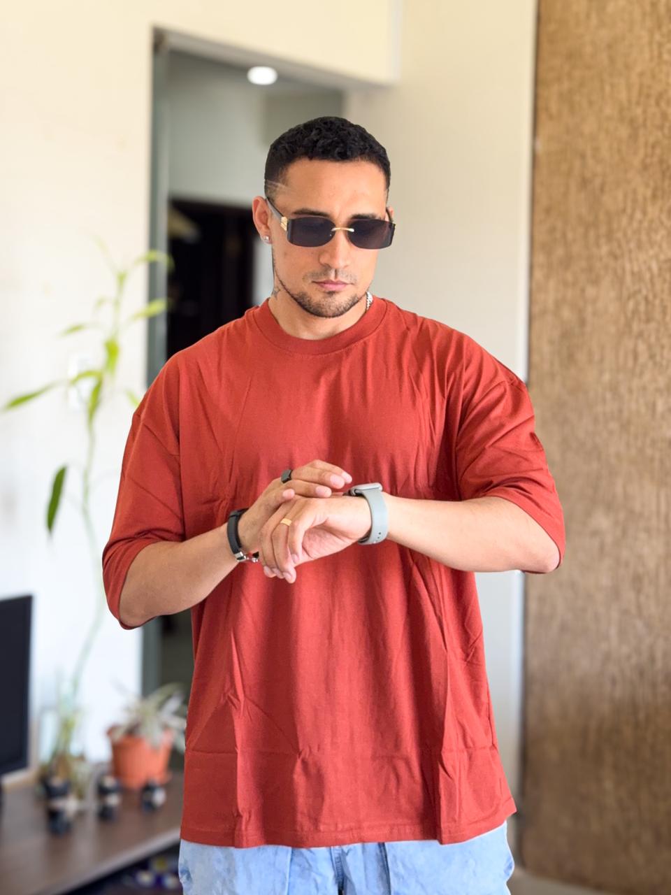 Polera rose london oversize basica ladrillo