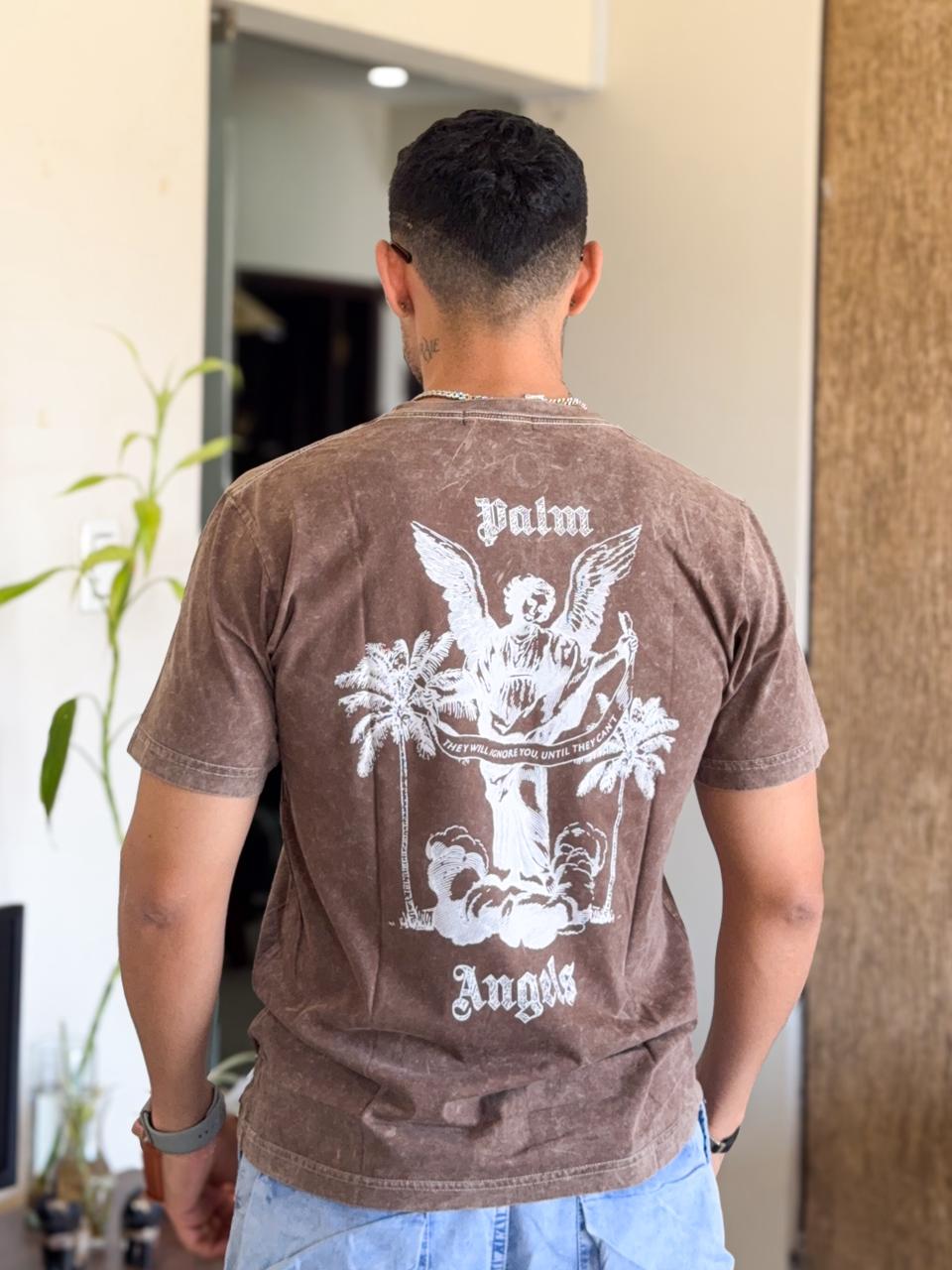 Polera Palm Angels Pre-lavada Angel cafe