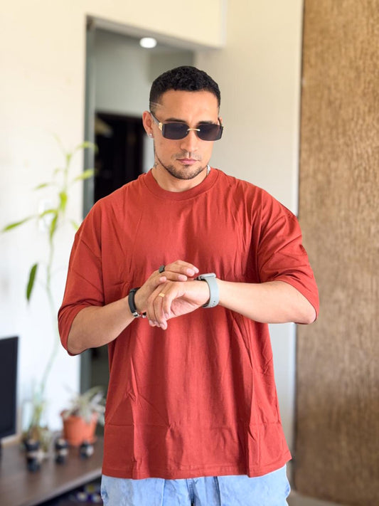 Polera rose london oversize basica ladrillo