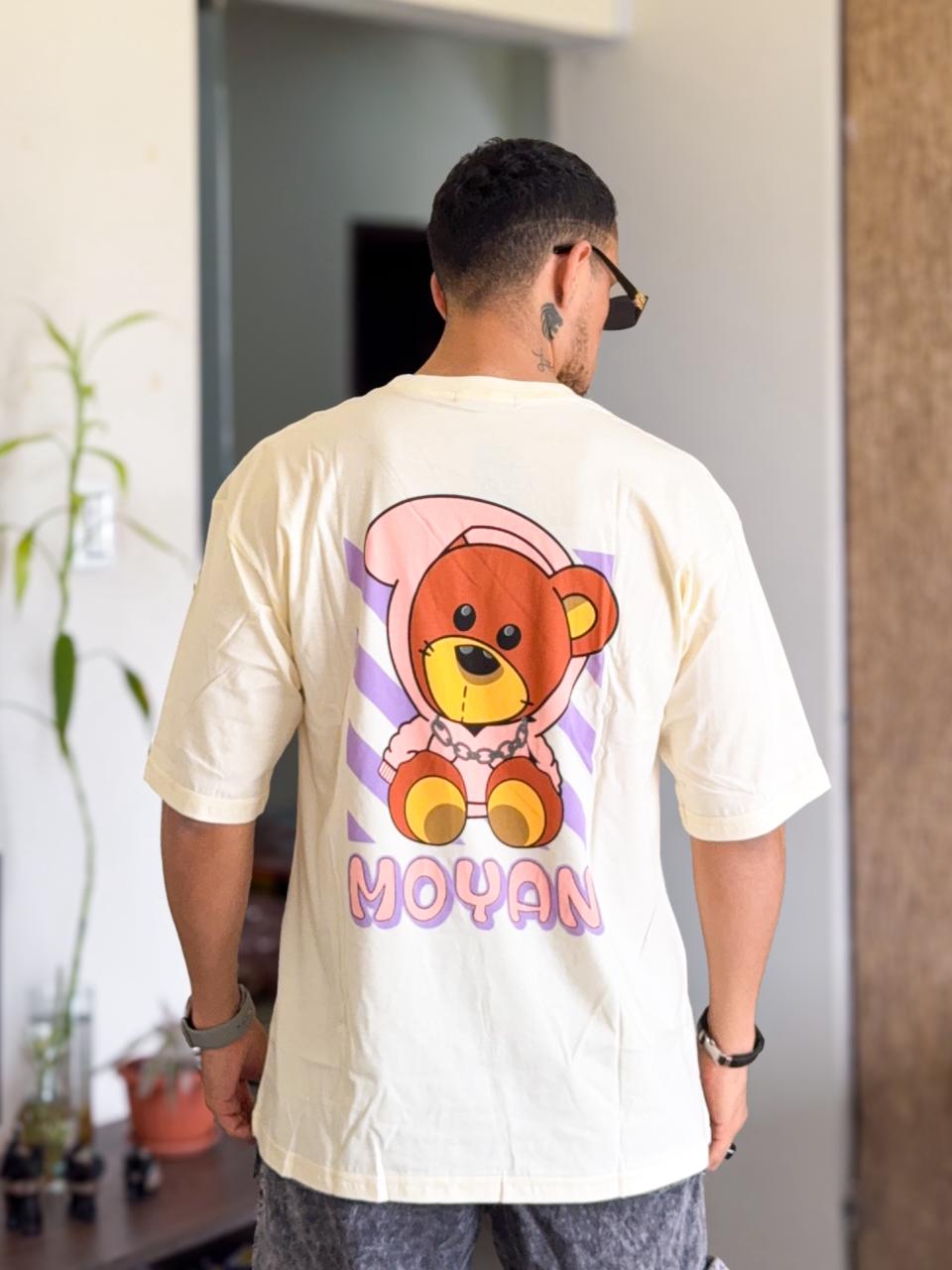 Polera oversize ratslla amarilla oso moyan