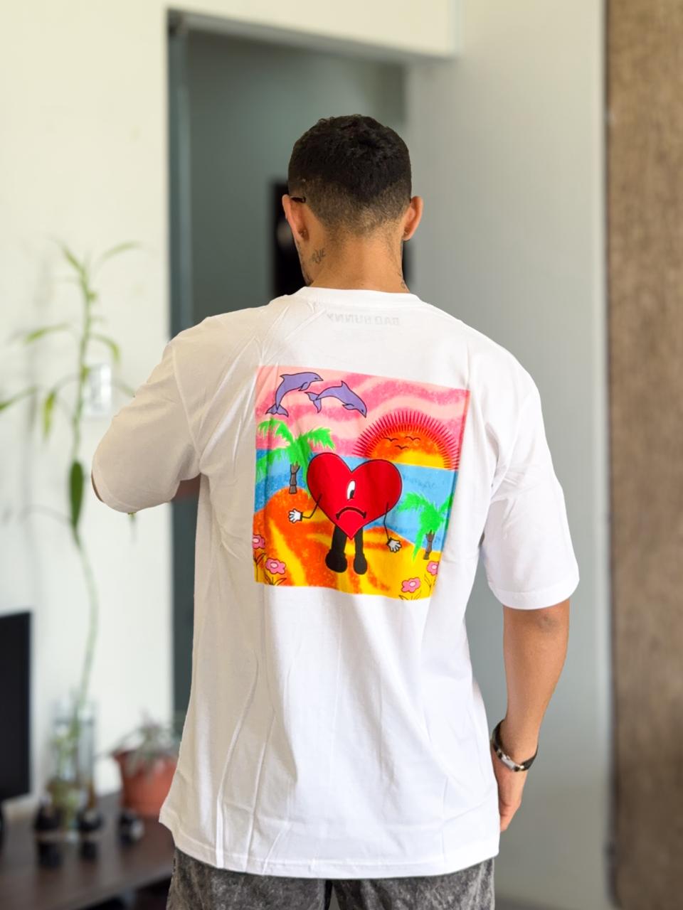 Polera oversize bad bunny verano sin ti Blanca