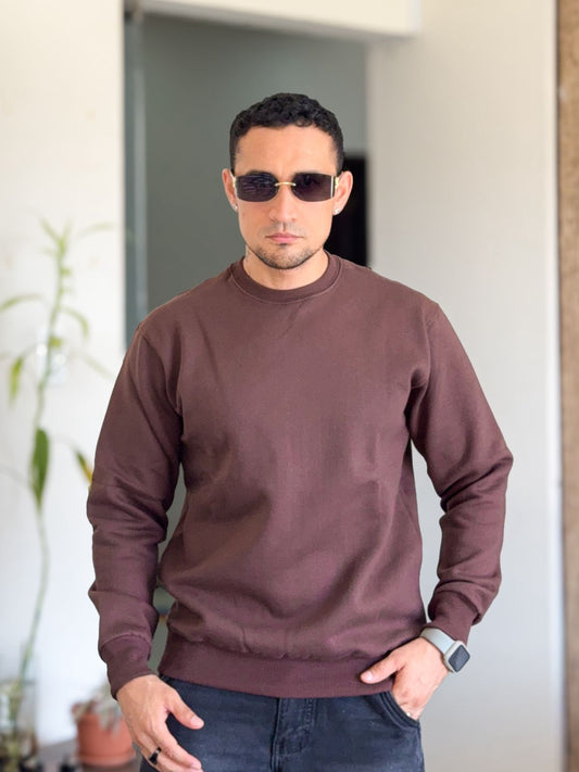 Sudadera Zara basica cafe