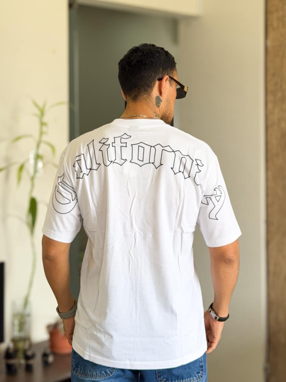 Polera roman oversize california blanca