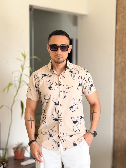 Camisa C-TU jaspeada rosada