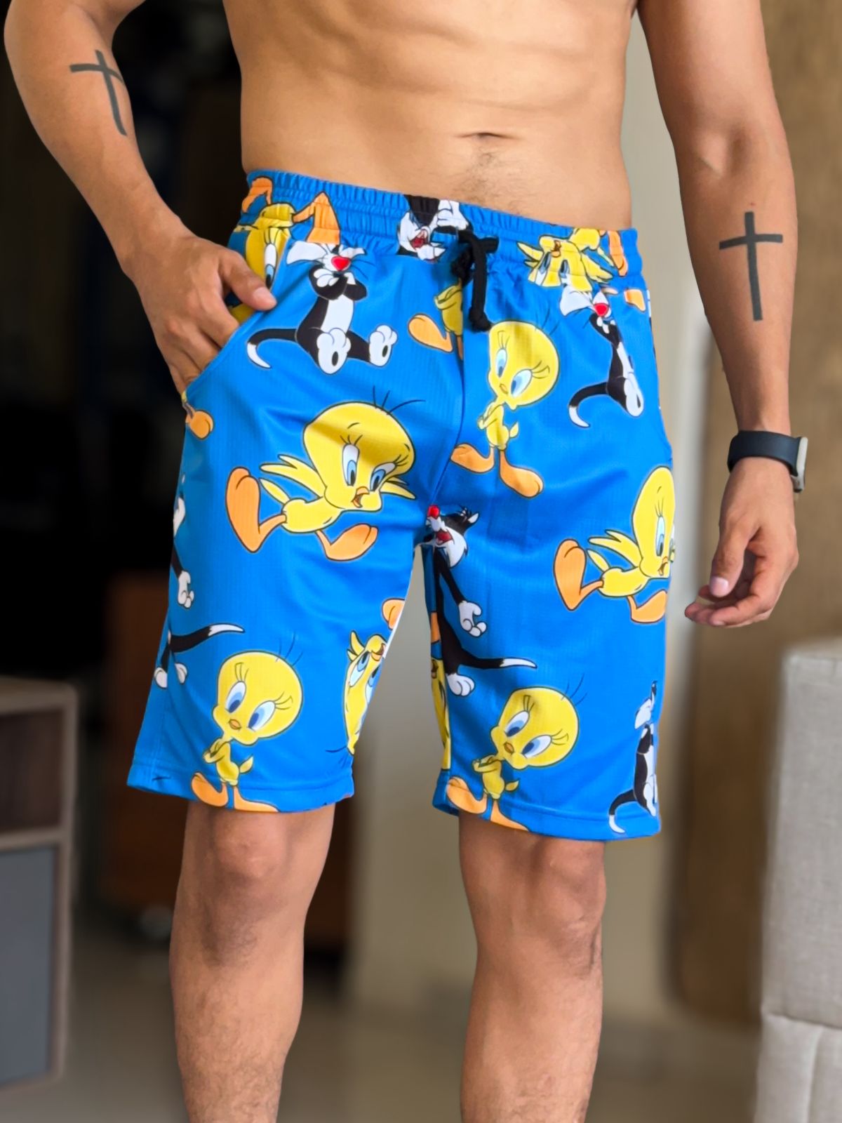 Short sublimado azul piolin
