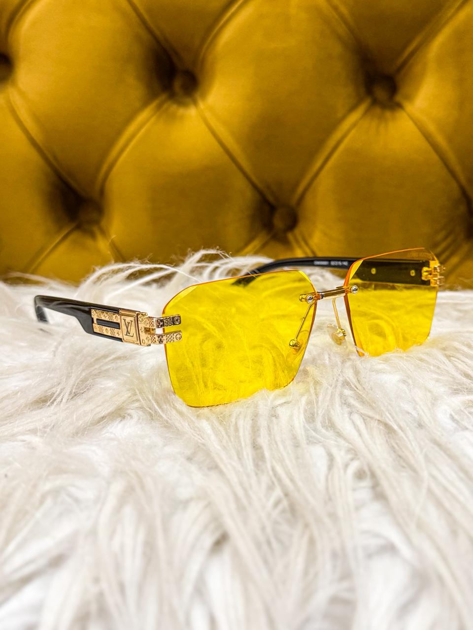 Gafas Louis Vuitton Rimless Square Amarillas