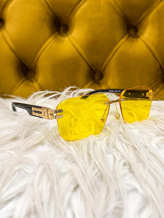 Gafas Louis Vuitton Rimless Square Amarillas