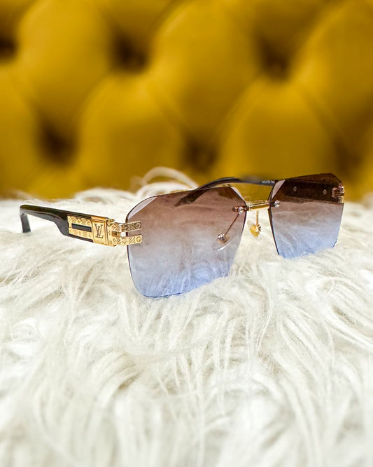 Gafas Louis Vuitton Rimless Square Degradé Azul