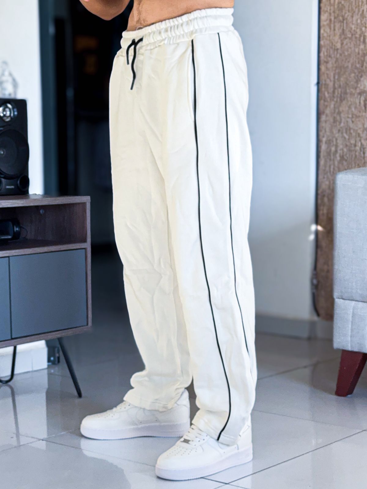 Buso Baggy Premium Blanco perla con venas Negras, Frizado
