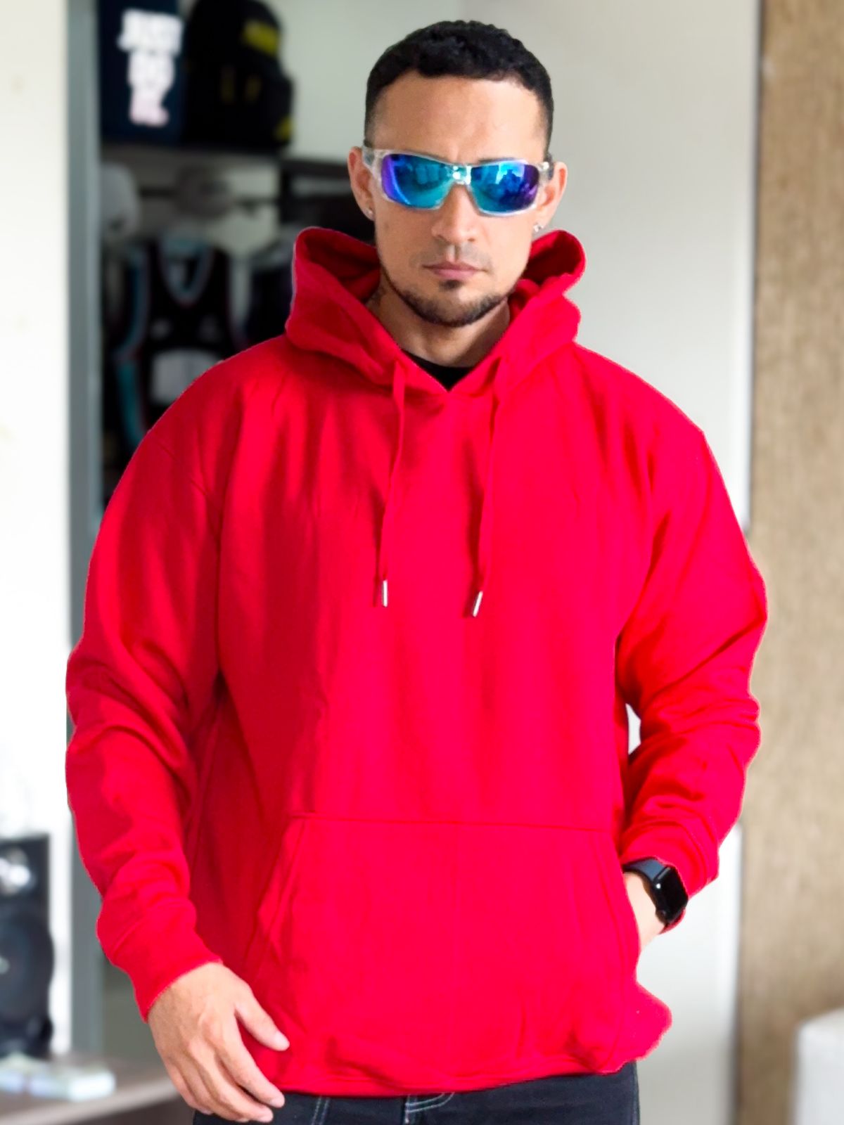 Canguro de invierno Frizado Basico Rojo