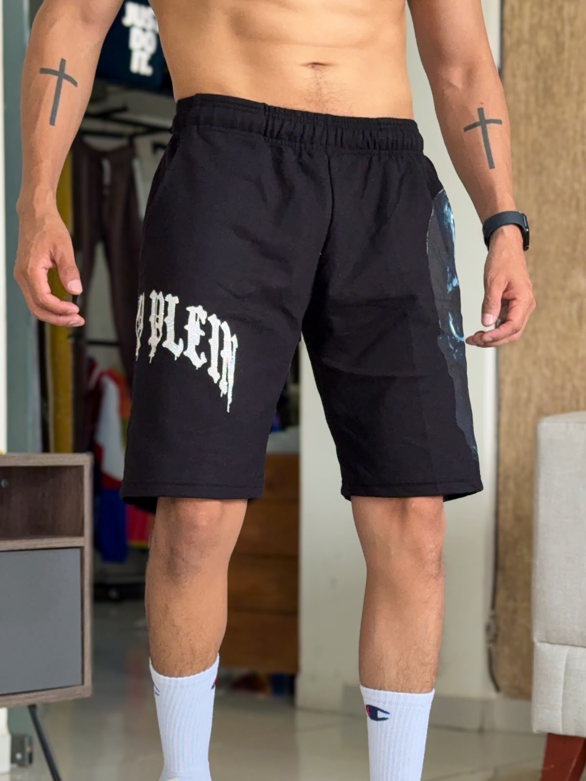 Short premium PHILIPP PLEIN Blue Sckull con PEDRERIA