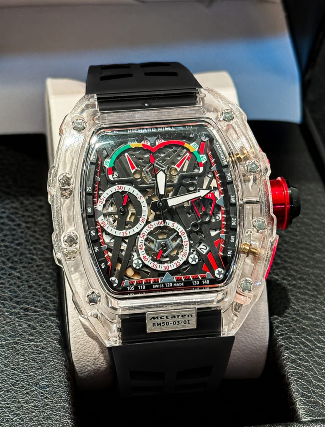 Reloj Richard Mille MCLAREN ZAFIRO CLASSIC Manilla negra transparente