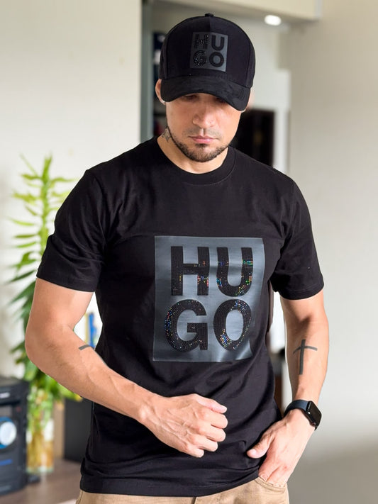 Polera HUGO BOSS con Pedrería Negro