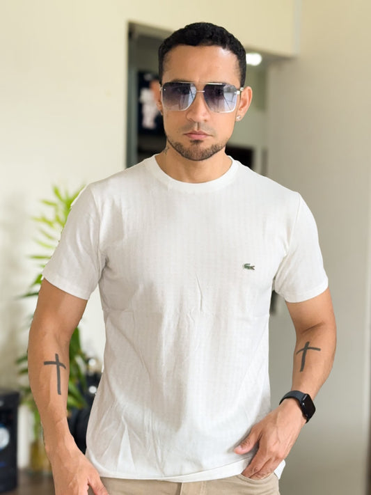 Polera LACOSTE cobertura premium blanca