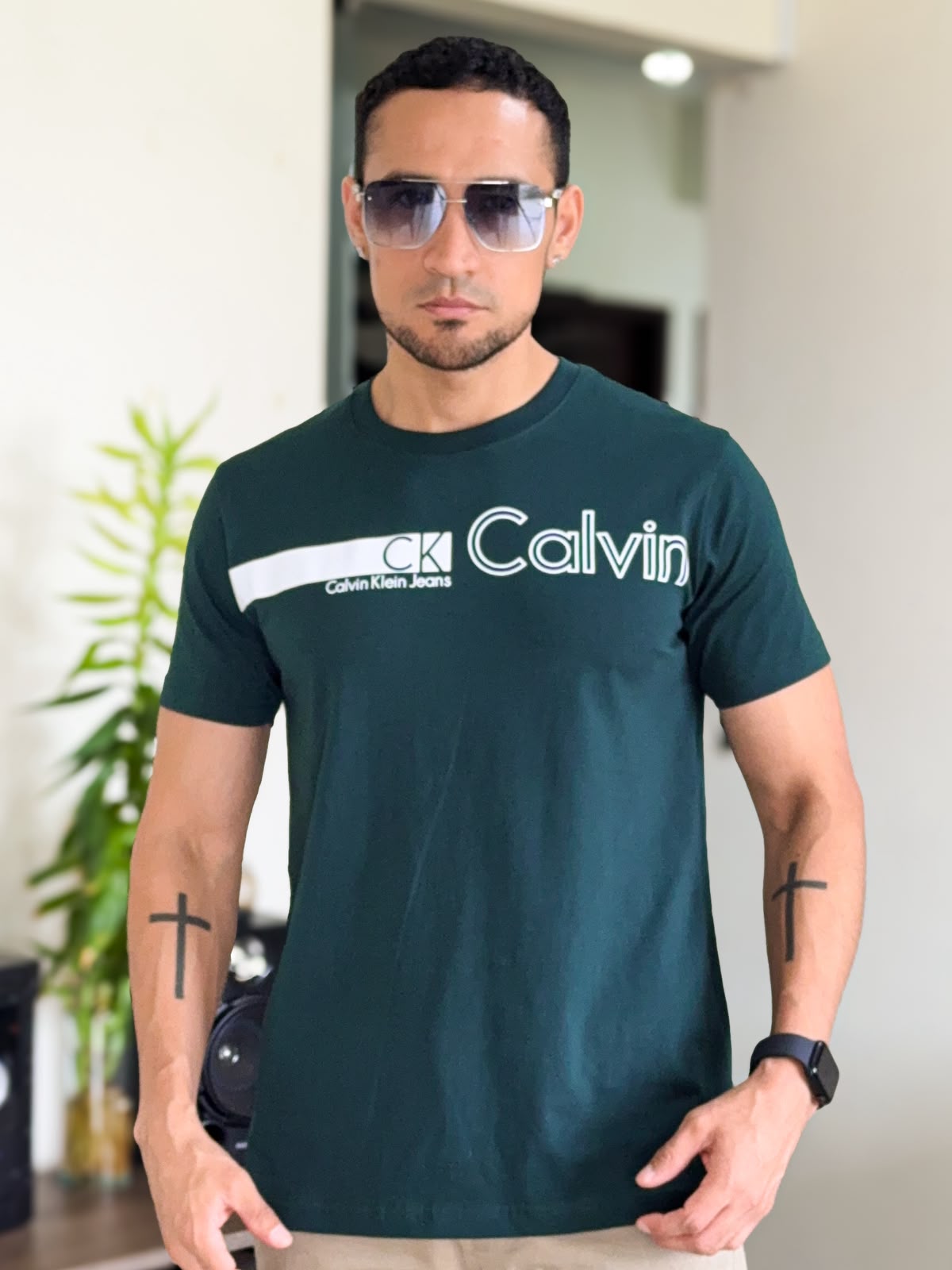 Polera CALVIN KLEIN modelo jeans premium verde