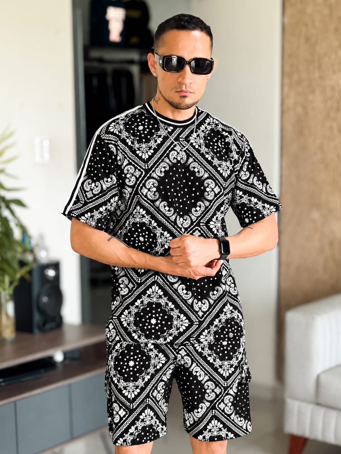 Conjunto de verano AMIRI Floreado negro