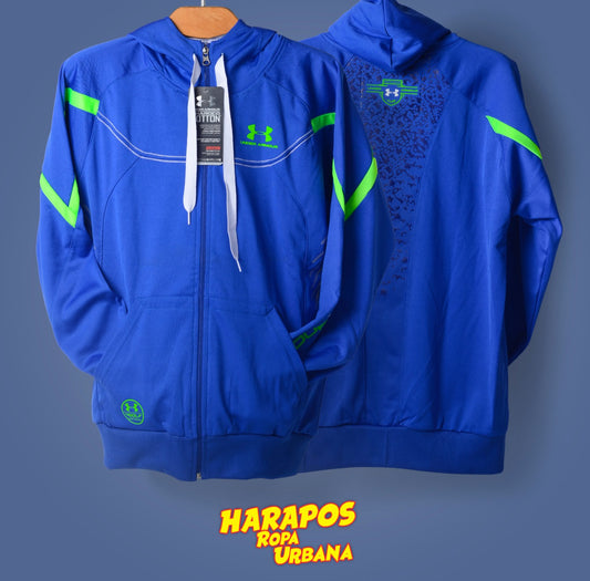 Chaqueta under armour azul con capucha