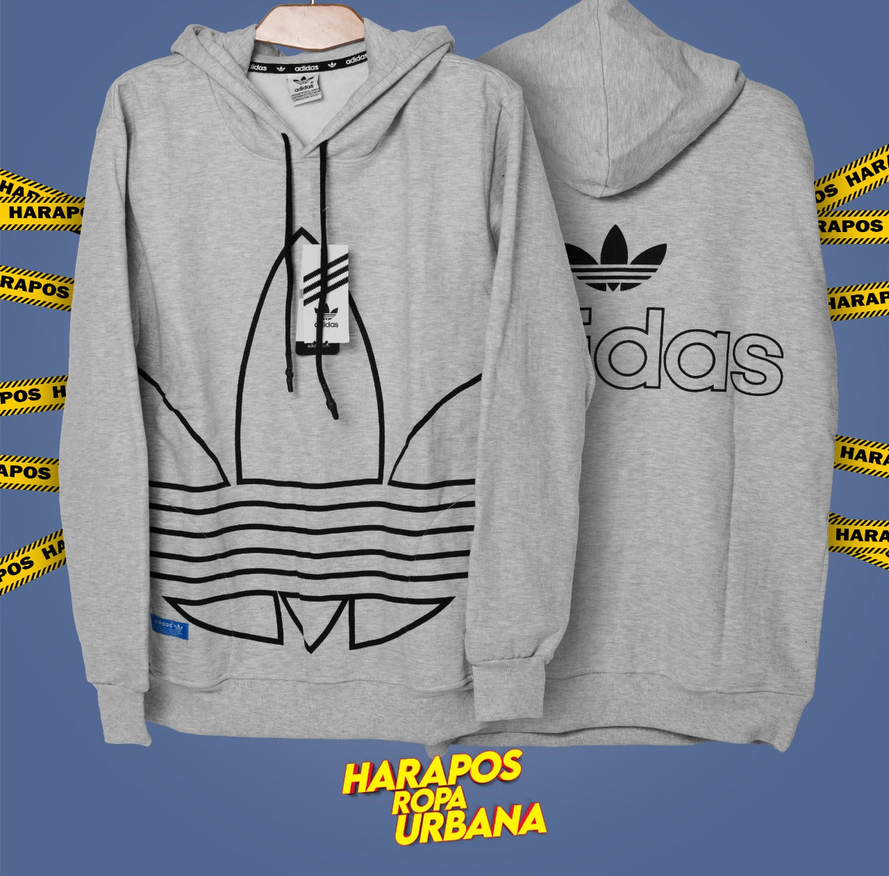 Canguro Adidas plomo