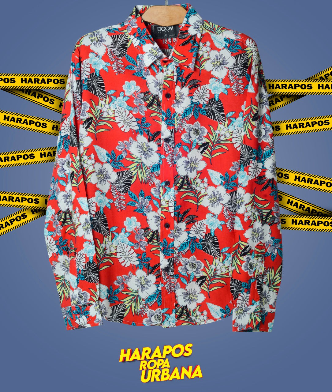 Camisa Doom manga larga fucsia con flores