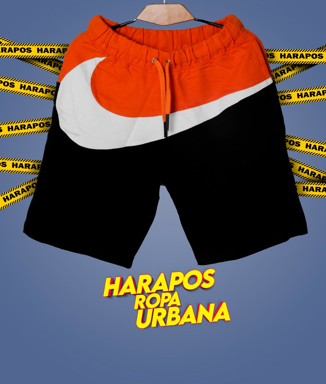 Short Nike naranja negro