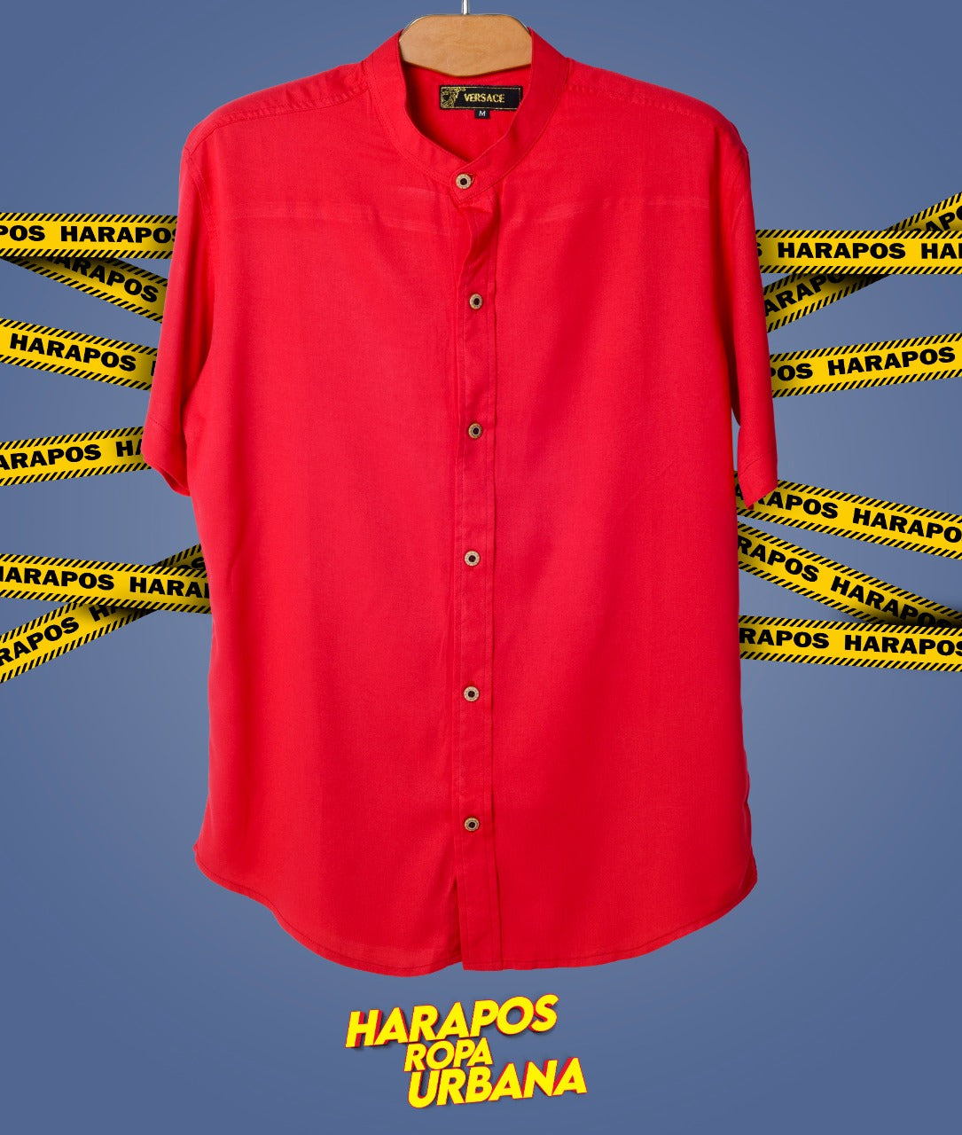 Camisa versace basica roja entera