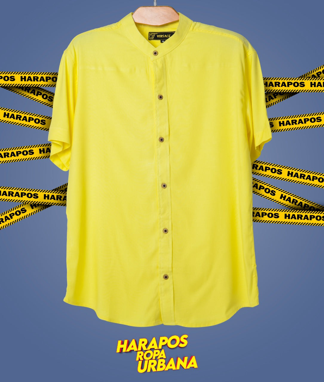 Camisa versace basica amarilla entera